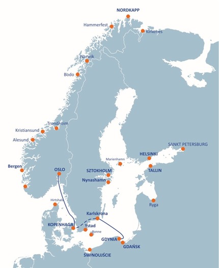 Mini Rejs do Oslo i Kopenhagi przez Karlskrone mapa